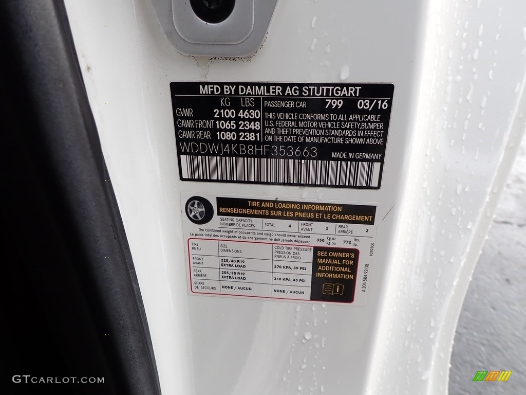 2017 Mercedes-Benz C 300 4Matic Coupe Color Code Photos