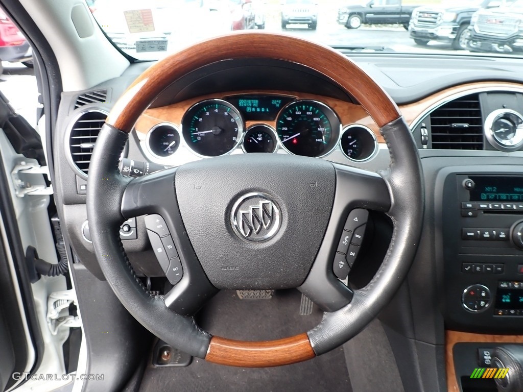 2012 Buick Enclave AWD Ebony Steering Wheel Photo #140951098