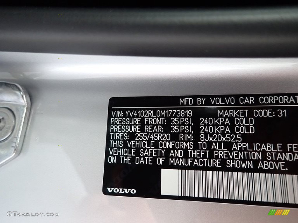 2021 XC60 T5 AWD Inscription - Bright Silver Metallic / Charcoal photo #11