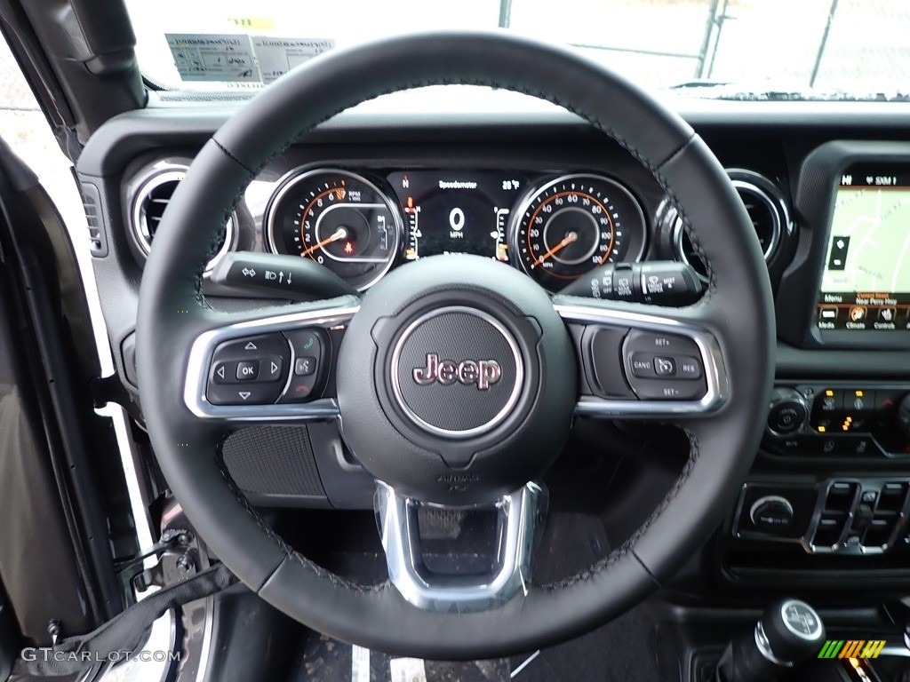 2021 Jeep Wrangler Unlimited Sahara Altitude 4x4 Black Steering Wheel Photo #140951538
