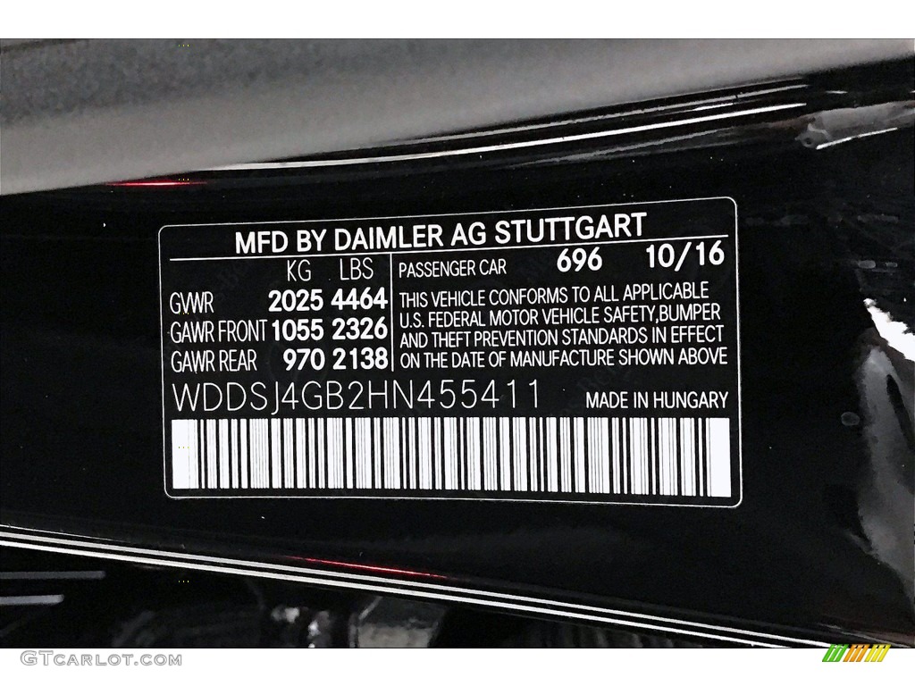 2017 Mercedes-Benz CLA 250 4Matic Coupe Color Code Photos