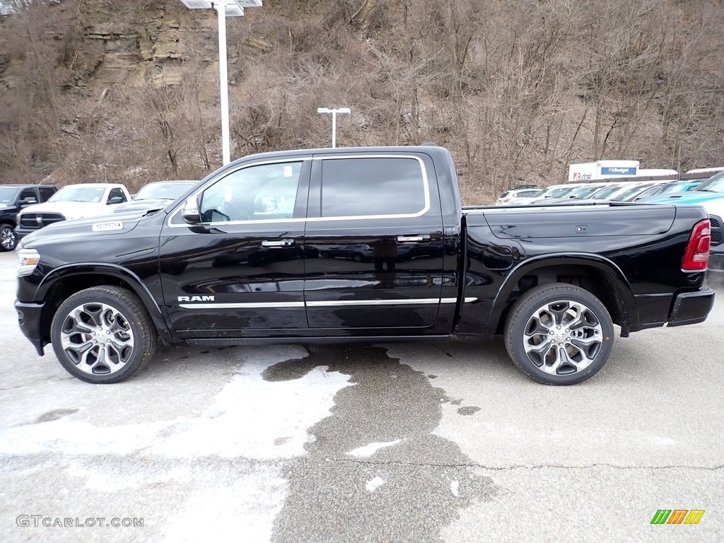 Diamond Black Crystal Pearl 2021 Ram 1500 Limited Crew Cab 4x4 Exterior Photo #140956545