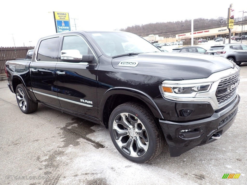 Diamond Black Crystal Pearl 2021 Ram 1500 Limited Crew Cab 4x4 Exterior Photo #140956663