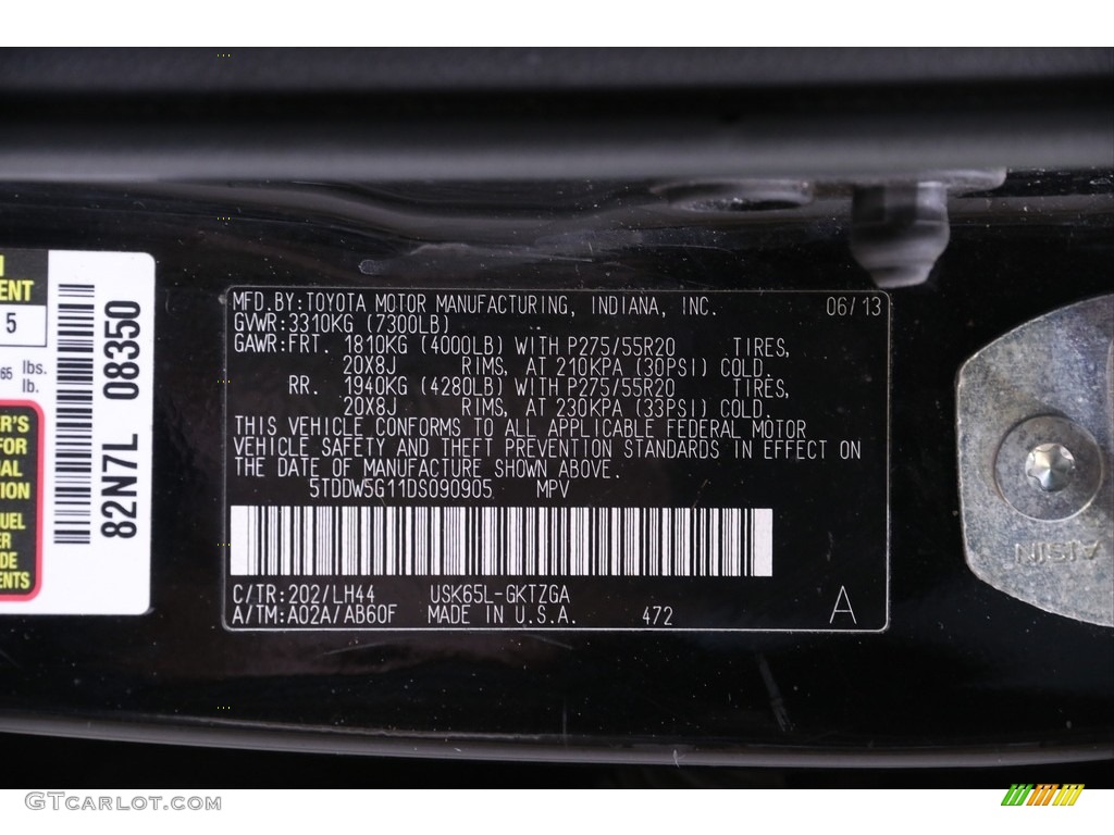 2013 Sequoia Platinum 4WD - Black / Sand Beige photo #29