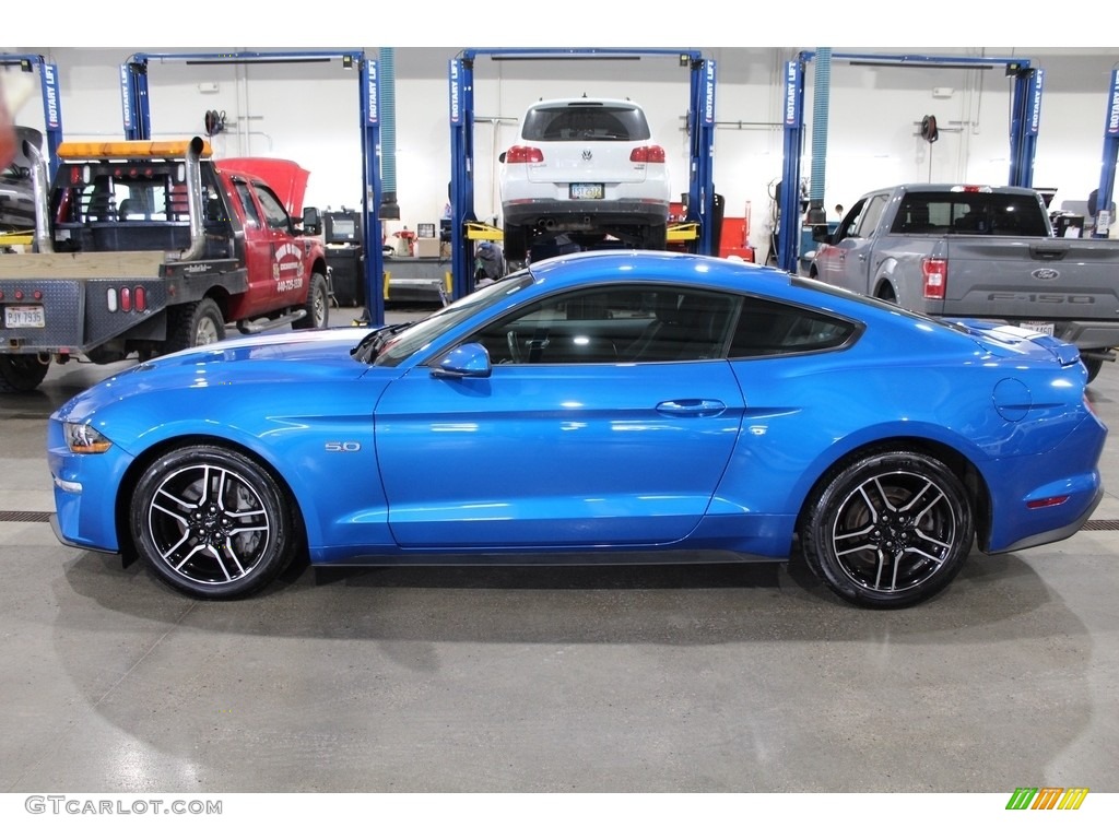 Velocity Blue 2019 Ford Mustang GT Fastback Exterior Photo #140959090