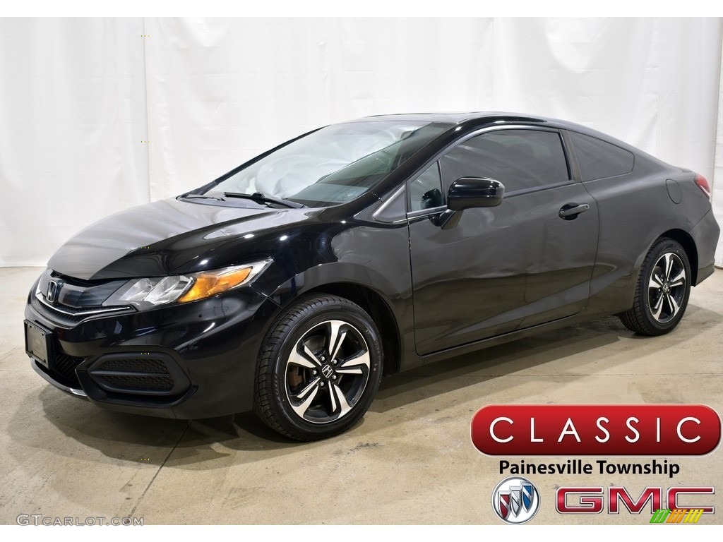 2014 Civic EX Coupe - Crystal Black Pearl / Black photo #1