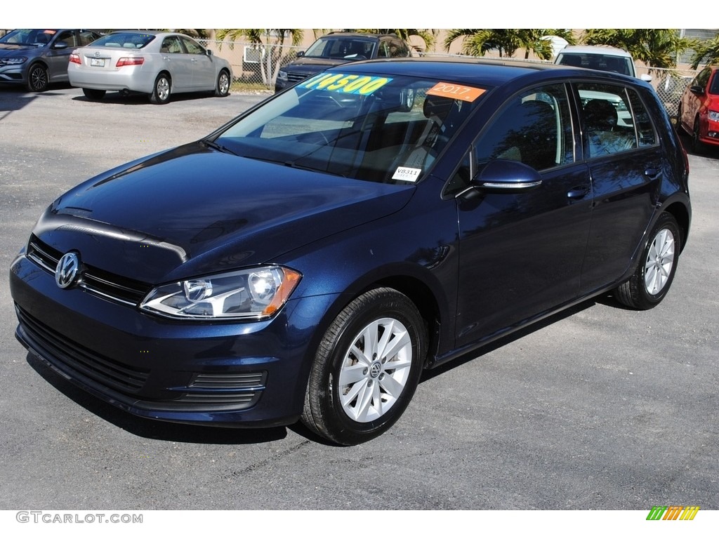 2017 Golf 4 Door 1.8T S - Night Blue Metallic / Titan Black photo #4