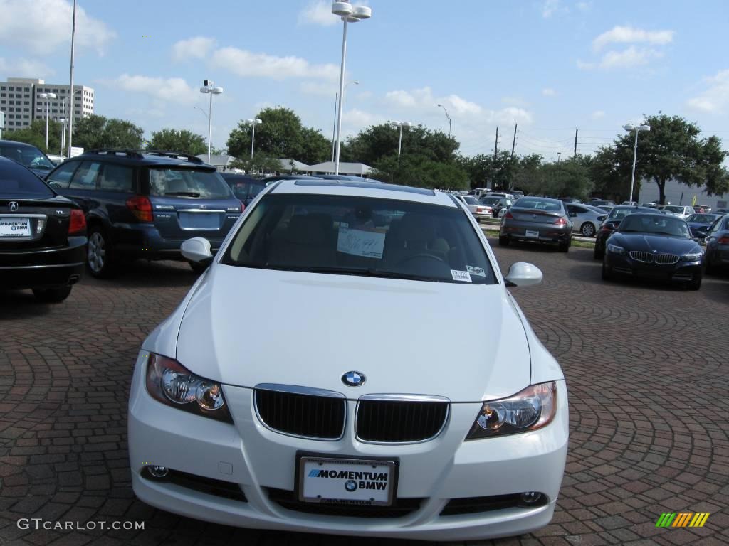 2007 3 Series 328i Sedan - Alpine White / Beige photo #3