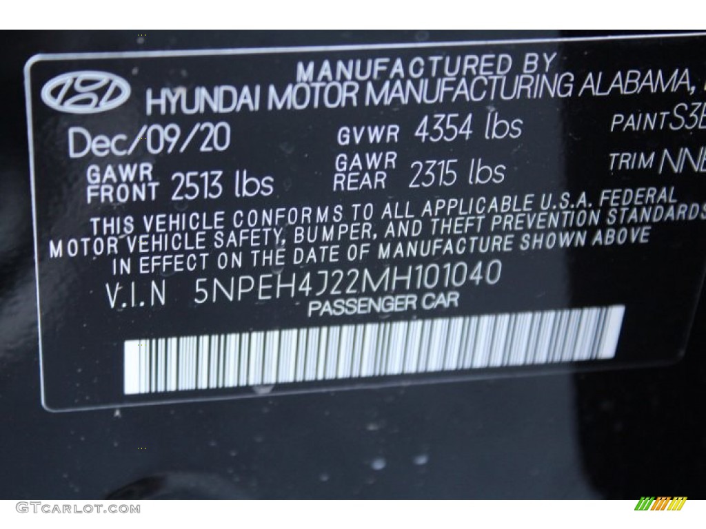 2021 Sonata Limited - Phantom Black / Black photo #24