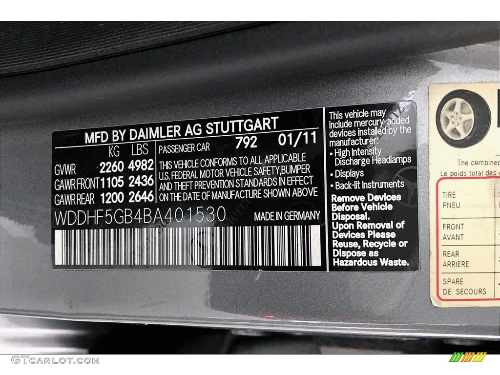 2011 E 350 Sedan - Palladium Silver Metallic / Black photo #33