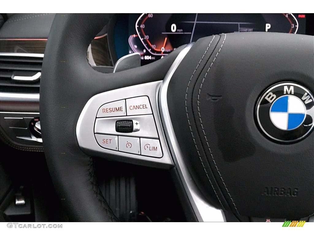 2021 BMW 7 Series 740i Sedan Mocha Steering Wheel Photo #140974177