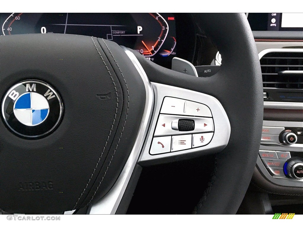 2021 BMW 7 Series 740i Sedan Mocha Steering Wheel Photo #140974198