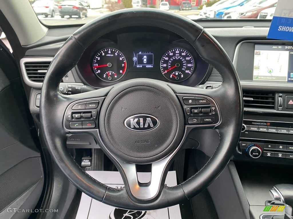 2016 Kia Optima LX 1.6T Black Steering Wheel Photo #140974292