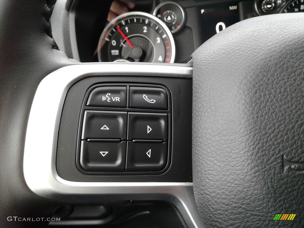 2021 Ram 2500 Big Horn Mega Cab 4x4 Black/Diesel Gray Steering Wheel Photo #140976619
