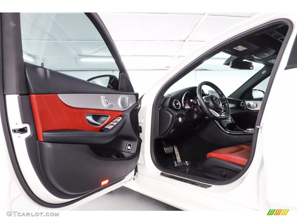 2018 Mercedes-Benz C 300 Sedan Cranberry Red/Black Door Panel Photo #140982322