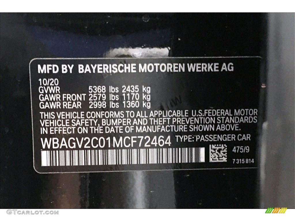 2021 BMW 8 Series 840i Gran Coupe Color Code Photos