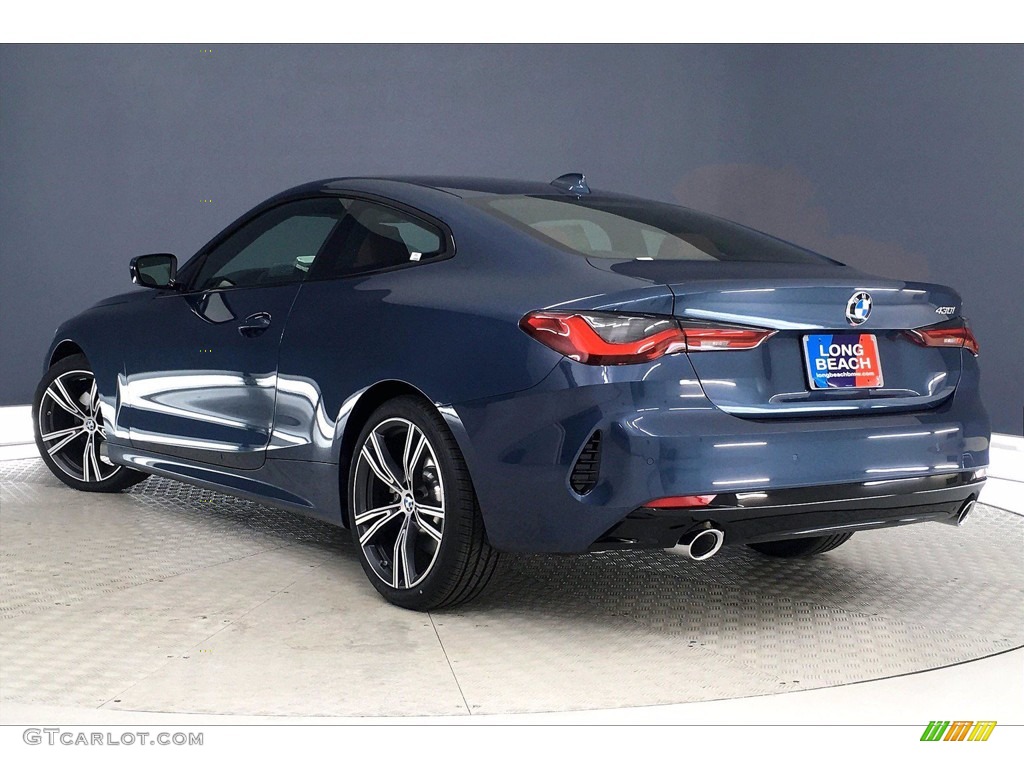 2021 4 Series 430i Coupe - Arctic Race Blue Metallic / Tacora Red photo #3