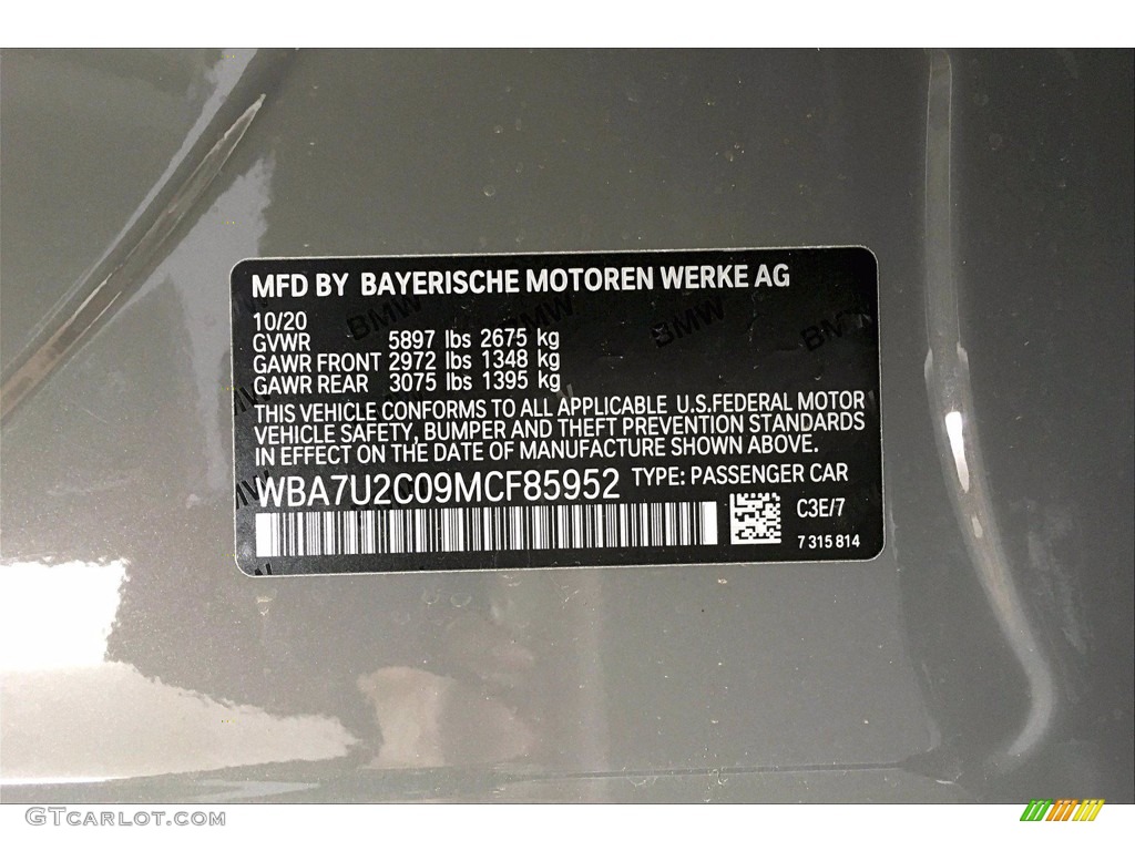 2021 7 Series 750i xDrive Sedan - Bernina Gray Amber Effect / Black photo #18