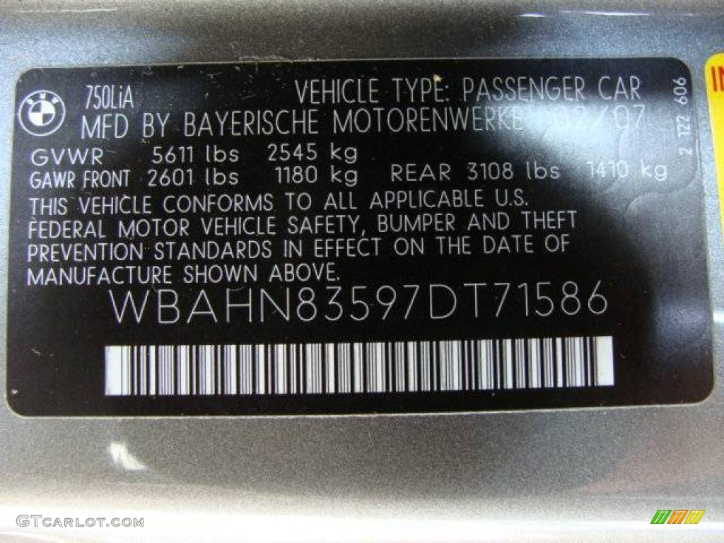 2007 7 Series 750Li Sedan - Sterling Grey Metallic / Black photo #26