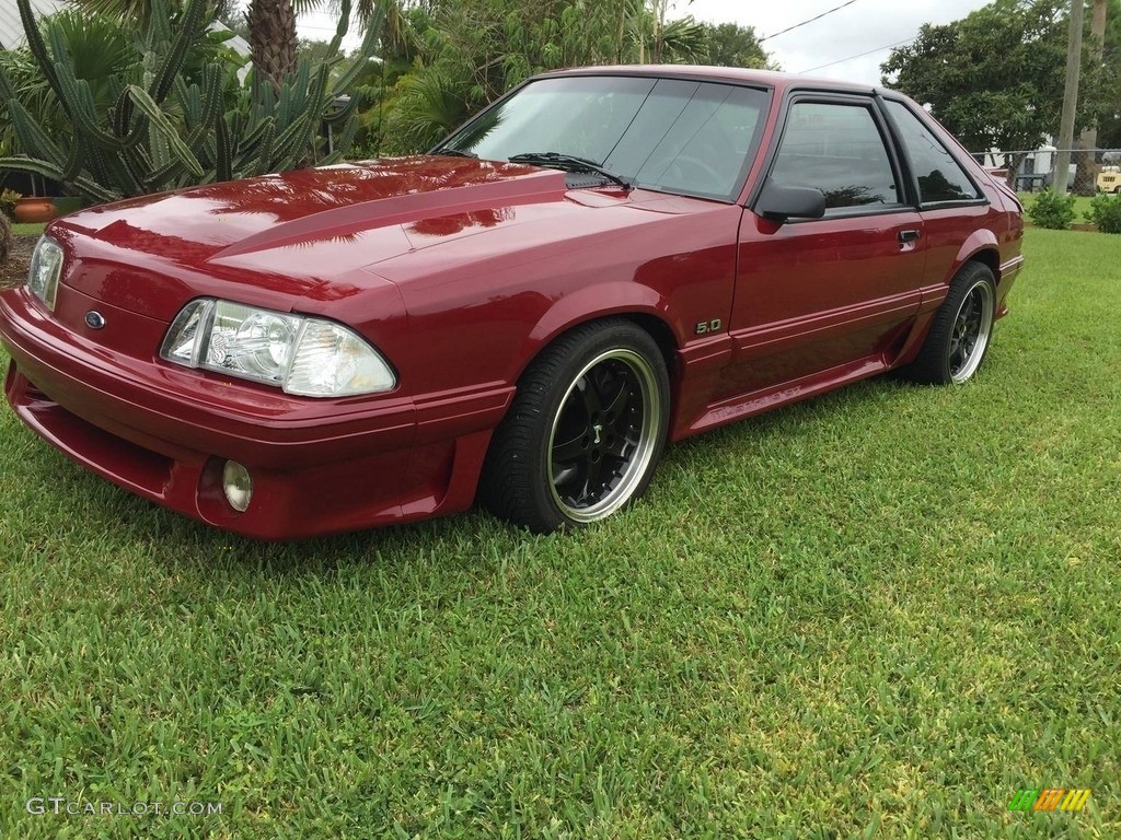 1991 Mustang GT Coupe - Medium Red / Scarlet Red photo #1