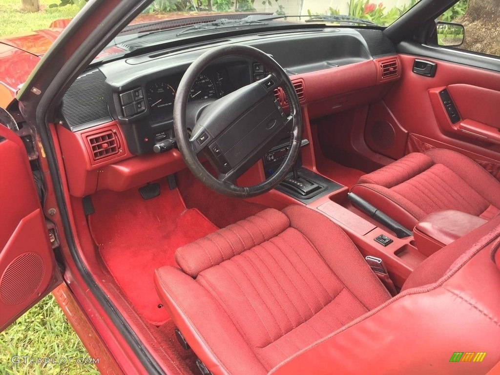 1991 Mustang GT Coupe - Medium Red / Scarlet Red photo #2