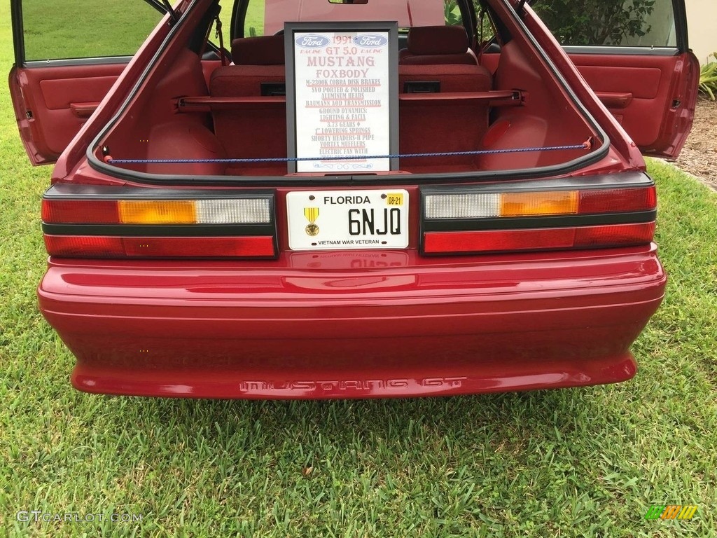 1991 Mustang GT Coupe - Medium Red / Scarlet Red photo #13