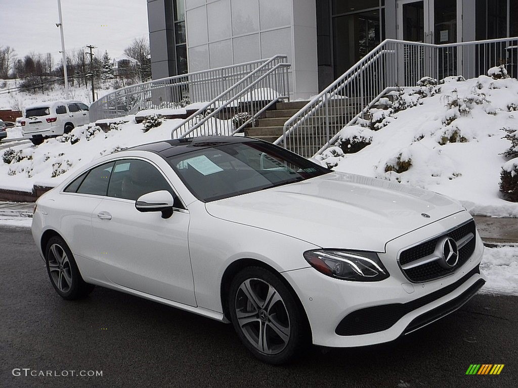 2018 E 400 4Matic Coupe - Polar White / Nut Brown/Black photo #1