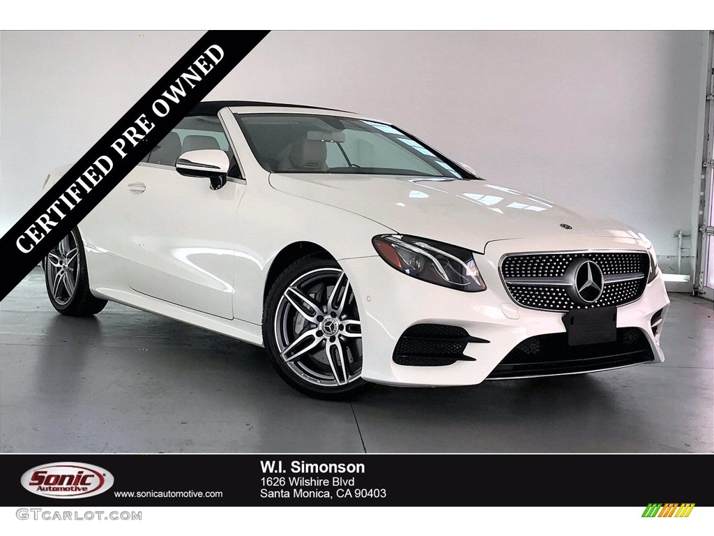 2018 E 400 Convertible - Polar White / Macchiato Beige/Espresso Brown photo #1
