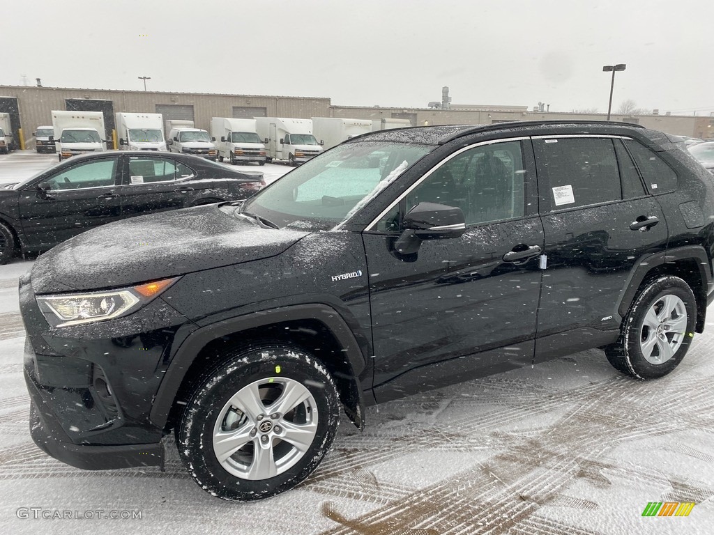 2021 RAV4 XLE AWD Hybrid - Midnight Black Metallic / Light Gray photo #1