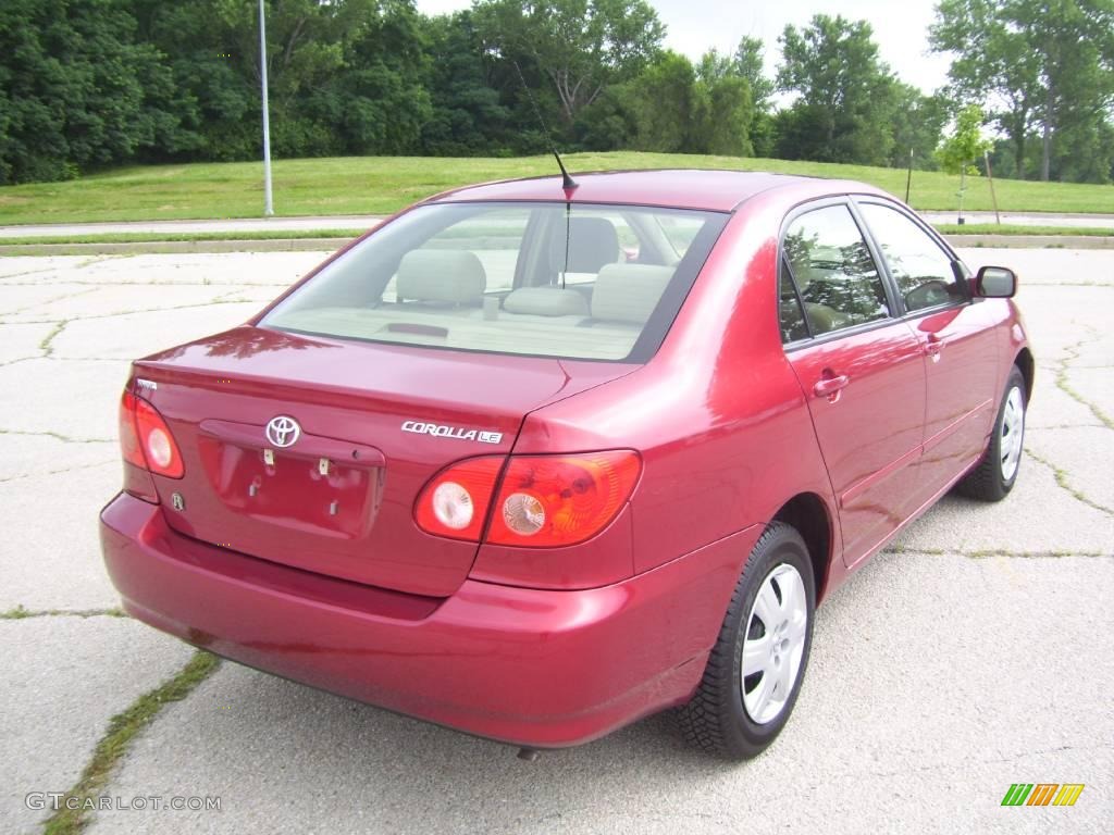 2008 Corolla LE - Impulse Red Pearl / Beige photo #8