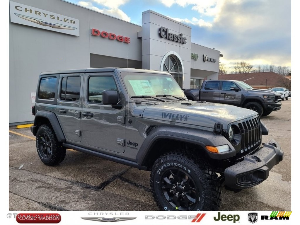 2021 Wrangler Unlimited Willys 4x4 - Sting-Gray / Black photo #1