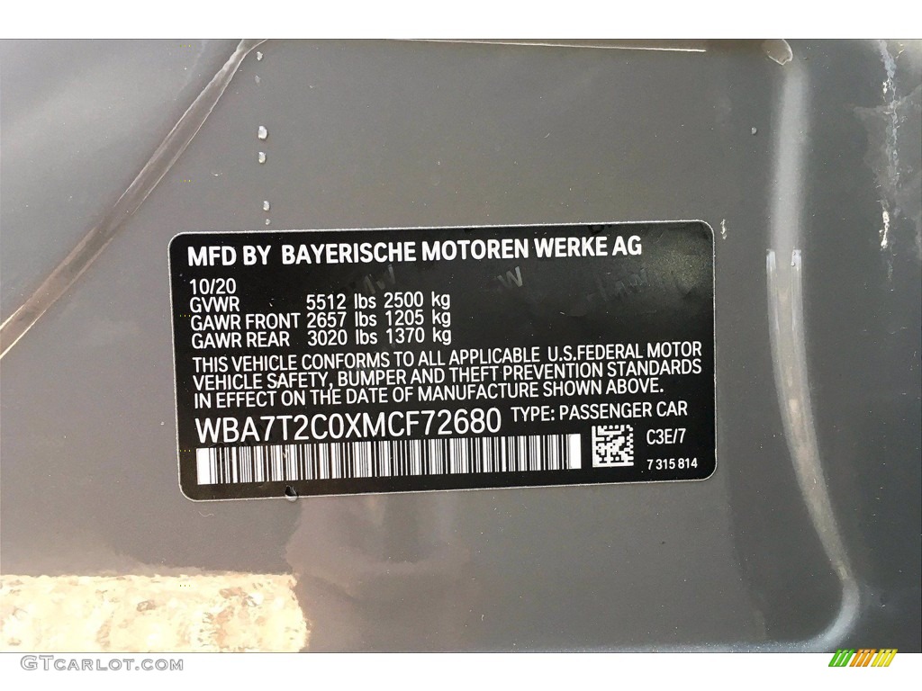 2021 7 Series 740i Sedan - Bernina Gray Amber Effect / Black photo #19