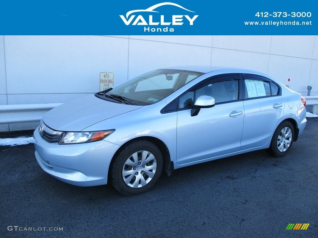 2012 Civic LX Sedan - Cool Mist Metallic / Gray photo #1