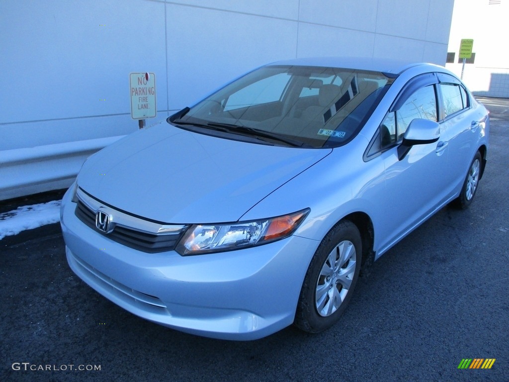 2012 Civic LX Sedan - Cool Mist Metallic / Gray photo #9