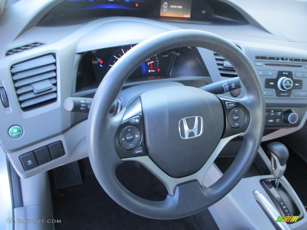 2012 Civic LX Sedan - Cool Mist Metallic / Gray photo #13