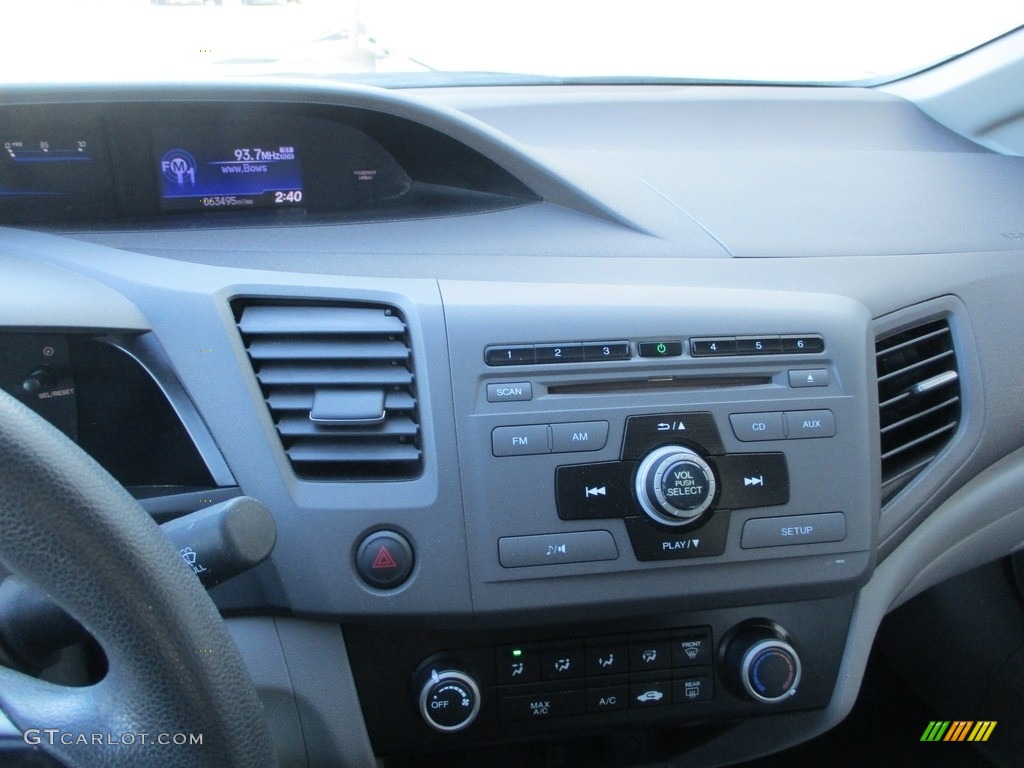 2012 Civic LX Sedan - Cool Mist Metallic / Gray photo #14