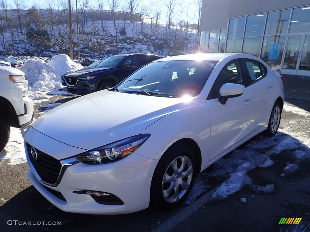 2018 MAZDA3 Sport 4 Door - Snowflake White Pearl Mica / Black photo #1