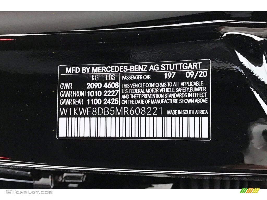 2021 C Color Code 197 for Obsidian Black Metallic Photo #141011294
