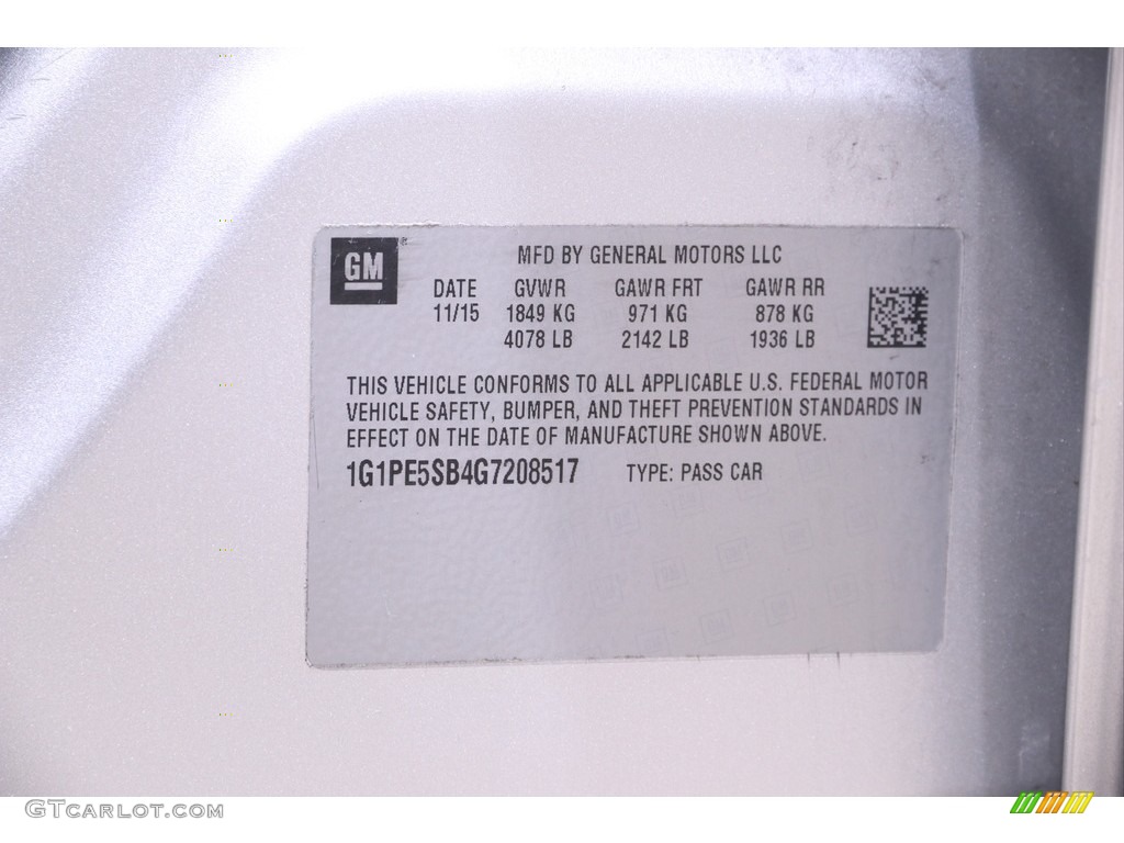 2016 Cruze Limited LT - Silver Ice Metallic / Jet Black photo #21