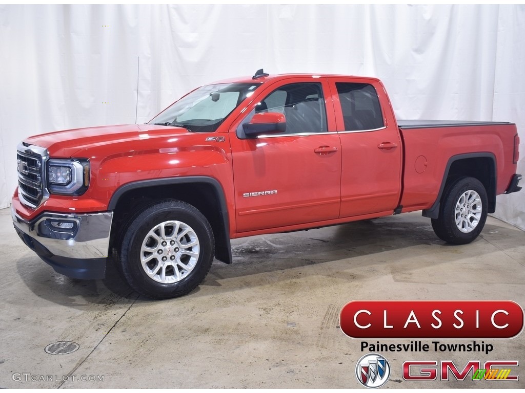 2018 Sierra 1500 SLE Double Cab 4WD - Cardinal Red / Jet Black photo #1