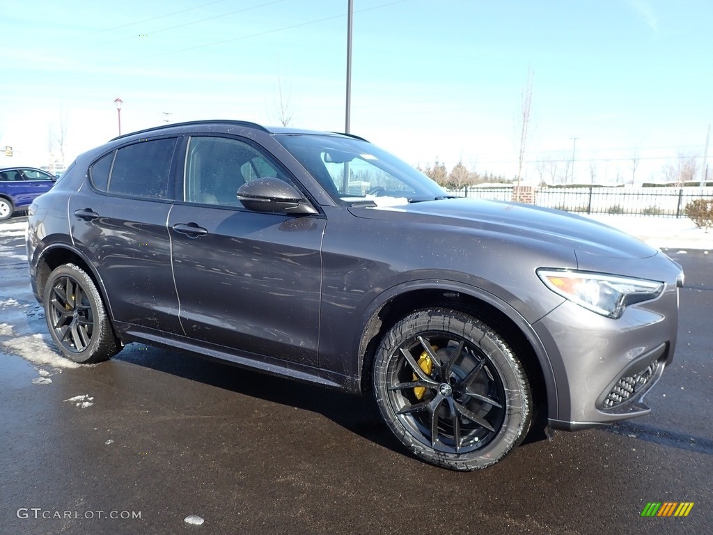 2021 Stelvio Ti AWD - Stromboli Gray Metallic / Black photo #3