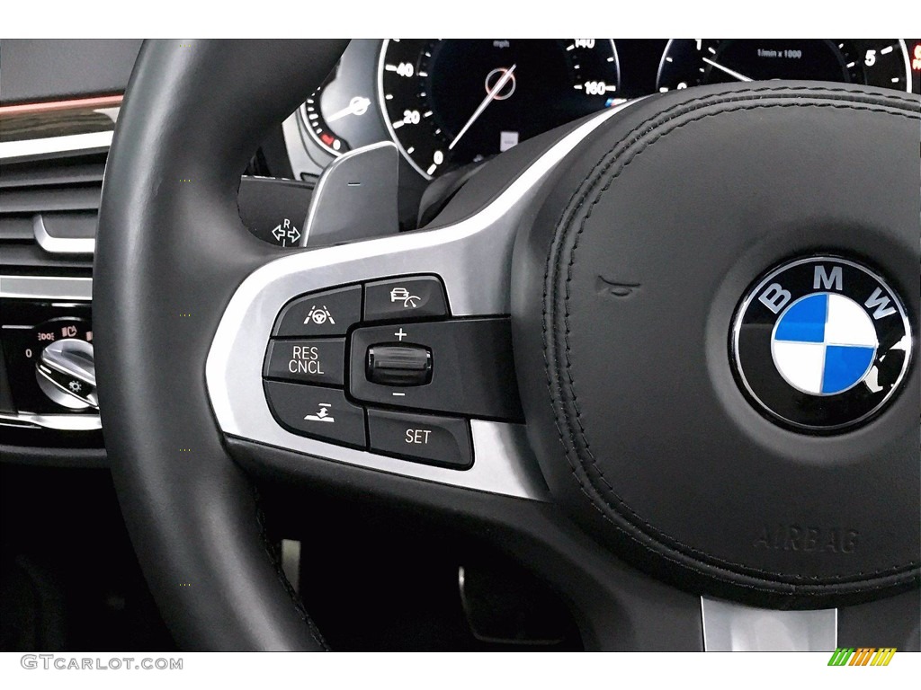 2018 BMW 5 Series M550i xDrive Sedan Black Steering Wheel Photo #141012370