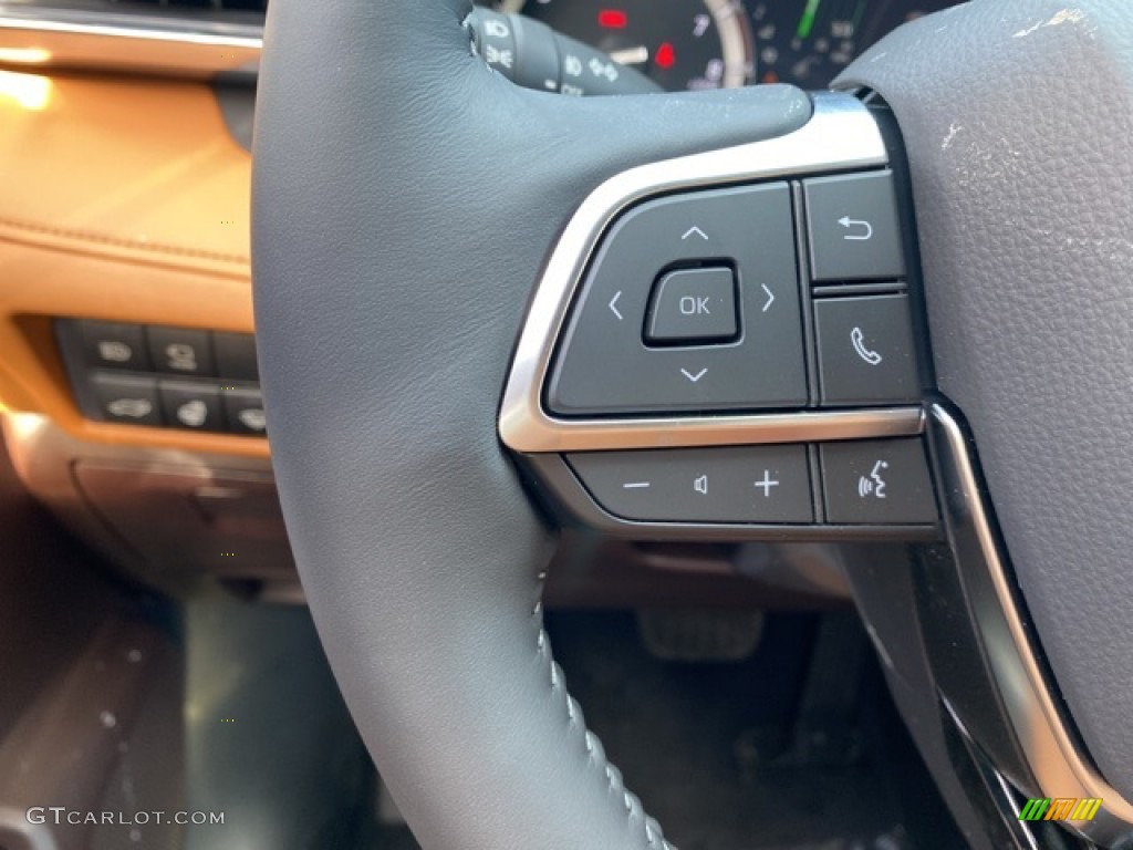 2021 Toyota Highlander Platinum AWD Glazed Caramel Steering Wheel Photo #141014985