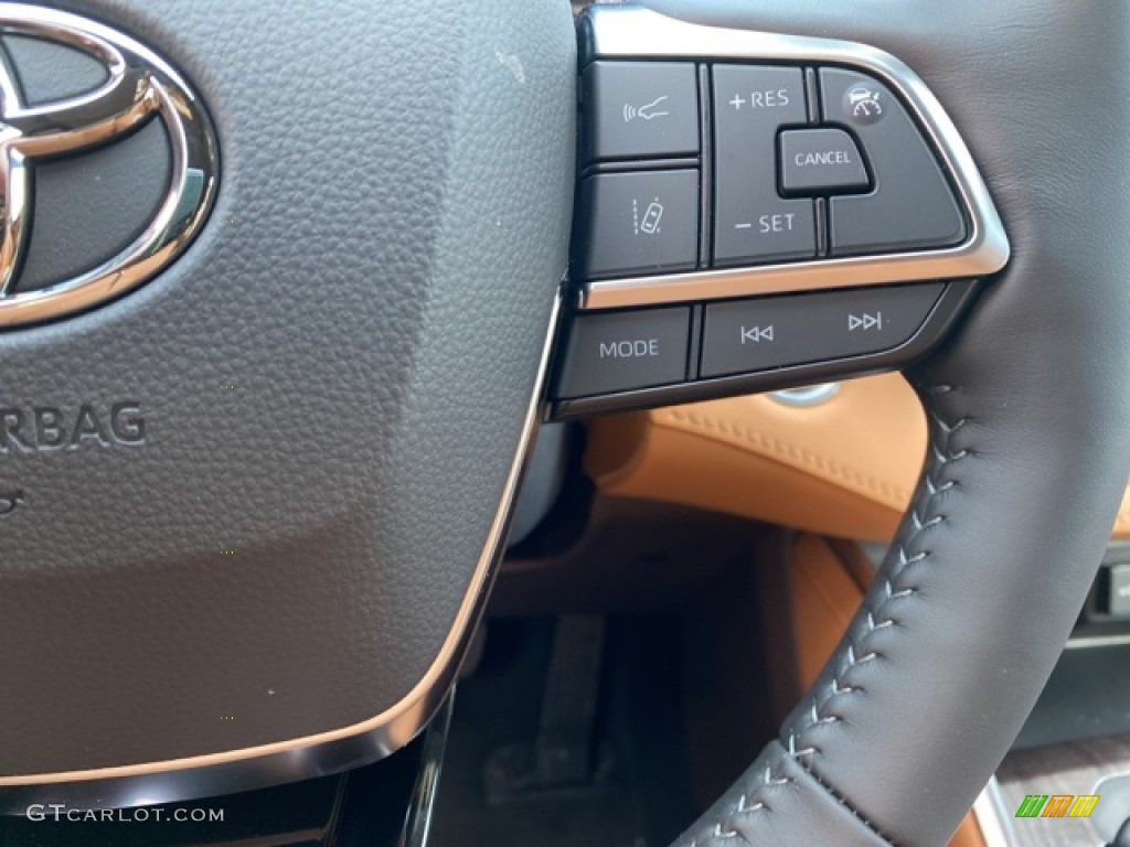 2021 Toyota Highlander Platinum AWD Glazed Caramel Steering Wheel Photo #141014997