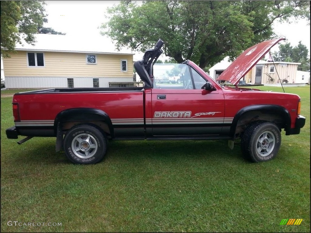 1989 Dakota Sport Convertible 4x4 - Red / Red photo #1