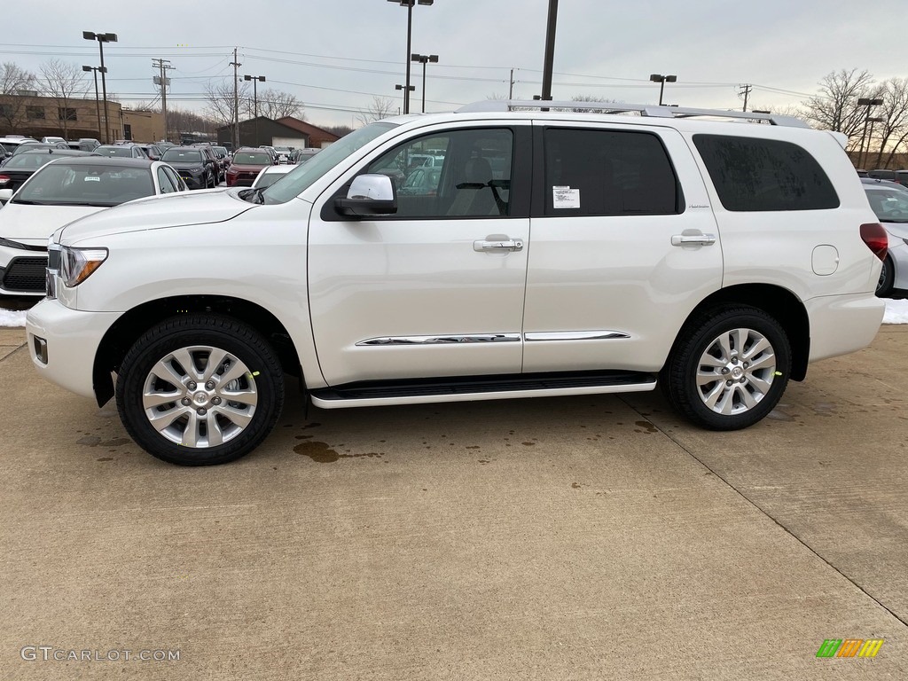 2021 Sequoia Platinum 4x4 - Blizzard White Pearl / Redrock/Black photo #1