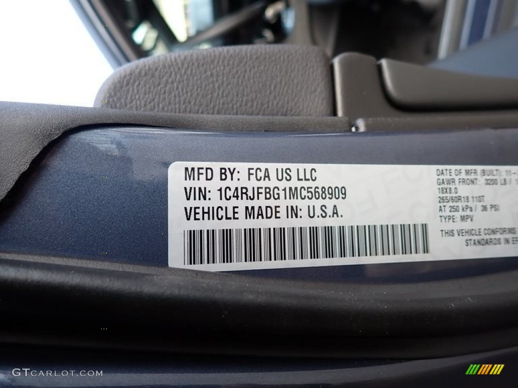 2021 Grand Cherokee Limited 4x4 - Slate Blue Pearl / Black photo #15