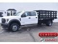 White 2019 Ford F550 Super Duty XL Crew Cab 4x4 Stake Truck