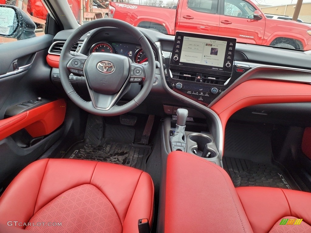 Cockpit Red Interior 2021 Toyota Camry XSE Photo #141025660