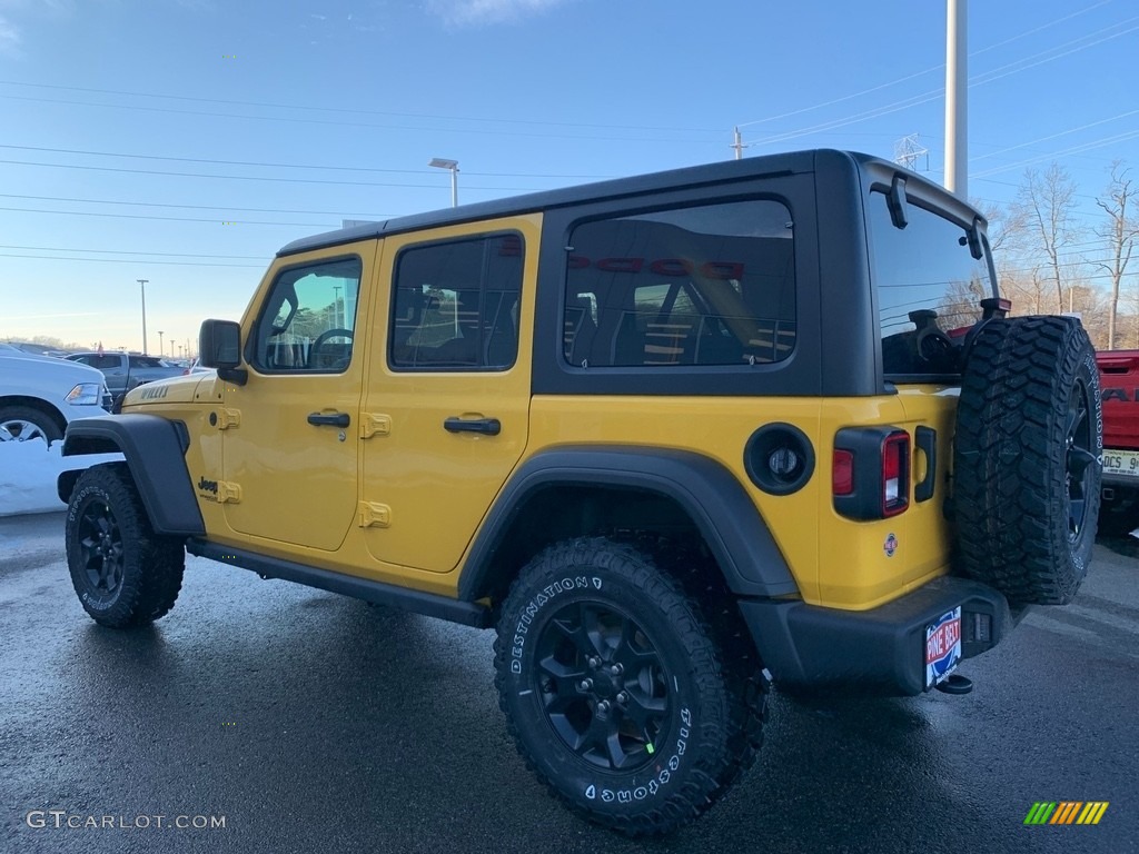 2021 Wrangler Unlimited Willys 4x4 - Hellayella / Black photo #4
